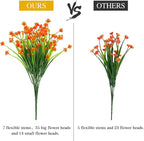 AmyHomie 20 Bundles Artificial Flowers for Outdoor UV Resistant Faux Flowers No Fade Fake Plastic Plants Garden Porch Window Box Decorating(Mix Color)