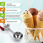 Spring Chef Red Medium 1.7 Tbsp Cookie Scoop for Baking - Stainless Steel #40 Melon Baller Scoop with Trigger Release - Multifunctional Food Scooper for Kitchen - Dishwasher Safe Cookie Baller