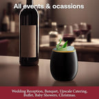 Smarty Had A Party 12 oz Wine Glasses Pack of 64 Black with Gold Stemless Unbreakable Plastic Glasses, Disposable or Reusable for Parties, Weddings, and Events