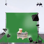 ISSUNTEX 6X9 ft Background Muslin Backdrop, Photo Studio, Collapsible High Density Screen for Video Photography and Television-Blue/Green