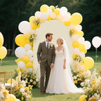 Ledido Wedding Arch Backdrop Cover 6FT 7.2FT Arch Covers 2Set Fitted Stretchy Spandex Round Top Stand Backdrop Cover for Wedding Banquet Ceremony Birthday Party Baby Shower Event Decoration,Ivory
