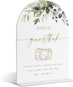 Photo Guestbook Sign, Greenery Gold Bridal Shower Decorations, Wedding Guestbook Sign, Marriage Signs for Ceremony and Reception, Engagement Decorations, Wedding Table Acrylic Decor - 26