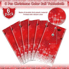 6Pieces Merry Christmas Tablecloth Plastic Christmas Tree Ball Table Cover Rectangle Winter Snowflake Tablecloth for Merry Christmas Holiday New Year Eve Party Decorations Supplies,54x108inch