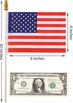 200pcs Small American Flags on Stick, Handheld 4 x 6 Inchs Mini American Flags with Kid-Safe Golden Spear Top, US Flags for 4th of July Decorations Outdoor, Independence Day Decorations
