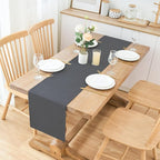 2 Pack Grey Small Short Table Runner 12 x 48 Inch Solid Color Runners Coffee Table Dresser for Daily Party Home Decoration