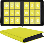 Card Binder 9 Pocket for 360 Cards - Premium Trading Card Binder with Sleeves Protection, Side Loading Card Collection Binder for TCG, MTG, YGO, One Piece Collectible Cards (Yellow)