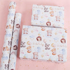 Aimyoo Baby Shower Wrapping Paper Roll - 17 Inch x 32.8 Feet - Cute Animal with Hello Baby Letter Design Perfect for Boys Girls, Birthday, Party