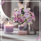 8 Bundles Artificial Peonies Flowers Boho Faux Flowers Arrangements Artificial Centerpiece Spring Bouquet Floral Wedding Decoration for Vase(Purple)