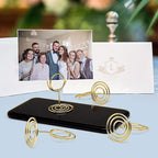 30PCS Table Number Holders Place Card Holder - Photo Holders for Tables, Cards Stand Name Menu Clips,Small Table Sign Holders for Wedding Anniversary Birthday Party (Gold)