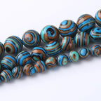 Blue Peacock Turquoise Stone Beads Gemstone Round Crystal Energy Jade Beads Stone Beads for Jewelry Making DIY Bracelet Necklace Jewelry Making 1 Strand 15.5inch 35PCS 10MM