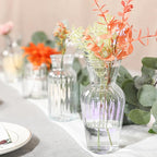 Modern Clear Glass Vase Set - 9Pcs Small Handmade Flower Vases, Decorative Mini Bud Vases for Wedding Reception, Dining Table, and Home Decor - Perfect for Single Stem Flowers