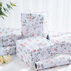 Ulmasinn Floral Wrapping Paper Roll - 17 Inches x 33 Feet - Vintage Romantic Rose Flower Gift Wrap with Cut Lines for Wedding, Birthday, Bridal Shower, Mother’s Day
