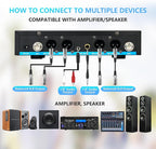 4 Channel Rechargeable Wireless Microphone System, Pro UHF Metal Headset Lavalier Lapel Cordless Mics Handheld for Karaoke Singing Church with VOL Control, 4x50 Adjustable Frequency(G8)