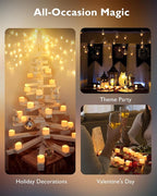 Homemory 12-Pack Flameless LED Tea Lights Candles Battery Operated, 200+Hour Fake Electric Candles TeaLights for Votive, Aniversary, Wedding Centerpiece Table Decor, Funeral, Halloween, Christmas