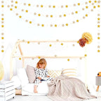 White-Gold Champagne Party-Decorations Bachelorette-Christmas Garland - 62ft Twinkle Little Star Hanging Streamers Banner, Wedding Birthday Baby Bridal Shower Engagement Decor Hugtmr