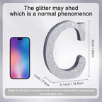TONIFUL 8 Inch Silver Glitter Letter C Table Centerpiece A-Z Silver Birthday Party Decorations,Silver Alphabet C for Birthday,Chrismas,Graduation,Bridal Shower,Wedding,Anniversary Party Supplies