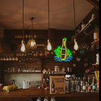 Palm Tree Beer Bottle Neon Sign Dimmable LED Neon Light for Wall Decor, Neon Light Up Signs for Man Cave Pub Store Party Club LED Lights Decor