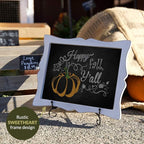 Small Chalkboard Sign with Easel (11x13) + White Liquid Chalk Marker | Hanging or Freestanding Framed Chalkboard with Hand Crafted Sweetheart Frame - Multipurpose