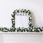 10 Pcs 82FT Flower Garland, Artificial Rose Garland Flowers Plants Fake Flower Hanging Rose Ivy, Birthday Party Valentine's Day Wedding Wall Arch Decor（White）
