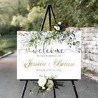 Personalized Welcome to Our Wedding Sign With Stand - Rustic Ceremony Decor and Reserved Signs