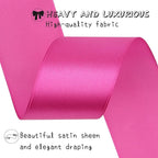 Hot Pink Solid Satin Ribbon 1-1/2 Inch 25 Yards Solid Polyester Fabric Ribbon for Gift Wrapping Wedding Christmas Baby Shower Birthday Party Decoration Handmade Immortal Flower Craft
