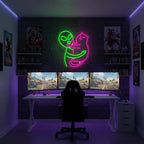 Alien Cat Neon Sign,Neon Signs for Wall Decor,LED Cat Alien Sign,Dimmable Neon Lights for bedroom,Man Cave,USB Powered Neon Light Sign,Cute LED Signs for Wall Decor,Alien Decor,Game Room