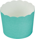 Panificio 6 Ounce Cupcake Wrappers, 200 Scalloped Baking Cups - Oven-Ready, Greaseproof, Turquoise Paper Cupcake Liners, Disposable, For Birthdays, Baby Showers, Or Weddings - Restaurantware