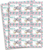 Custom & Personalized Cute Koala Happy Birthday Gift Tag Sticker Labels, 24 2.5" Square Stickers by Amanda Creation