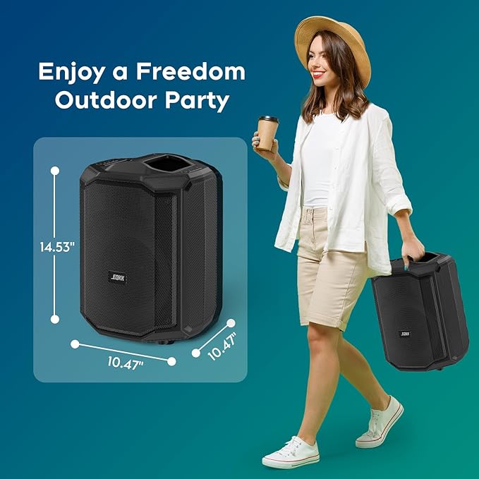 Portable Karaoke Machine for Adults, Bluetooth Speaker with 2 Wireless Microphones New PA System Bluetooth 5.3 Karaoke System with DJ Light for Party and Gatherings (Karaoke)