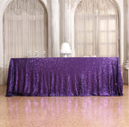 SquarePie Sequin Tablecloth 60 x 120 Inch Purple Sparkly Table Cloth for Halloween Wedding Party