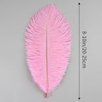 THARAHT Pink Ostrich Feathers 12pcs Natural Bulk 8-10Inch 20cm-25cm for Crafts Wedding Party Centerpieces Flower Arrangement Easter Gatsbi and Home Decoration Feathers