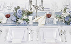 Festiva 350Pcs Silver Plates - Silver Square Plastic Plates 9 .5" and 6" - serve for 50 guests include 50 Cups 50Plastic Cutlery 50Hand Napkins Perfect for Party&Wedding&Birthday&Easter Day