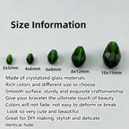 150pcs 4x6mm Teardrop Crystal Glass Beads for Jewelry Making, Faceted Vertical Hole Teardrop Glass Spacer Beads for Wind Chimes Bracelet Earring Necklace DIY Craft(Dark Green)
