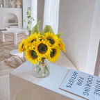 Artificial Sunflowers Flowers with Vase,Fake Flowers Bouquet for Sunflower Decor,Sunflower Kitchen Decor,Silk Flowers for Home Decor Living Room,Flower Centerpieces for Tables,Office Decor,Boho Decor
