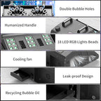 2000W Fog Machine, 3 in 1 Fog Bubble Machine with 2 Bubble Fans, 18 RGB LED Lights Smoke Bubble ALL IN ONE Fog Machine, Bubble Machine for Halloween Christmas Party Wedding, 2 Pack