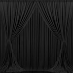 MEETSKY 6 Panels Black Backdrop Curtain for Party Wedding Ceremony 30ftx 10ft Photo Curtains Backdrop Drapes Fabric Backdrop Curtain Rod Pocket Decoration Birthday Party for Boys Men, 5ft x 10ft x 6P