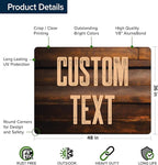 Custom Sign, Custom Street Sign, 11 Font Colors, 13 Font Styles, 4 Hole Options, 22 Sizes, 36x48 Inches, Rust Free DiBound, Fade Resistant, Made in USA by My Sign Center (Vintage Wood)