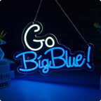 Go big blue neon sign University Slogan neon sign for wall decor Kids Room Decor Bar Game Room Man Cave Gift
