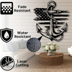 lunwall Metal Anchor Wall Decor, Anchor Metal Sign, Metal Anchor Decor, Anchor Metal Wall Art, Metal Nautical Wall Decor, Metal Wall Decor Coastal, Anchor Wall Decor (black, 39L x 36W / 100 x 91 cm)