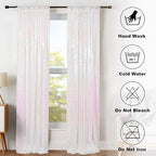 ShinyBeauty 2PCS 4x7FT Iridescent White Sequin Backdrops| Sparkle Photo Background for Parties & Events | Elegant & Durable Shimmer Backdrop Curtain Panels
