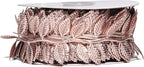 BASOKAN Rose Gold Leaves Ribbon for Wedding Party Home Decorations - 20 Yards - Leaf Trim Rope for Garland and DIY Crafts