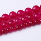 Rose Carnelian Stone Beads Gemstone Round Crystal Energy Jade Beads Stone Beads for Jewelry Making DIY Bracelet Necklace Jewelry Making 1 Strand 15.5inch 60PCS 6MM