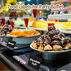 50Pcs Food Labels for Party Buffet PVC Erasable Writing Pad Mini Chalkboard Signs Thickened and Durable Occasions are Birthday Bakery Wedding Price Display Boards