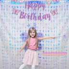 BRAVESHINE Iridescent Hanging Butterfly Foil Fringe Curtain - 2 Pack 3.2x6.6ft Holographic Party Streamers Backdrop for Baby/Bridal Shower/Mermaid/Frozen/Fairy/Princess/Butterfly Birthdays Decorations