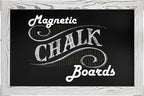 Loddie Doddie Magnetic Boards for Walls - 20" x 30" Rustic White Wood Frame - Erasable Surface & Holds Magnets - Note & Photo Display - Easy Hang with Included Hardware