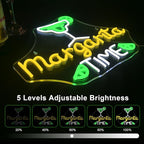 Lucunstar Margarita Time Neon Sign for Wall Decor, Margarita Led Signs, USB Dimmable Neon Lights for Beer Bar Kitchen Restaurant Home Pub Party Man Cave Club Shops Hotel Store Business Gift