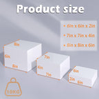 Buffet Risers, Food Display Risers for Party, White Acrylic Risers Display Stand for Buffet Table, Catering Displays for Dessert, Cube Box Nesting Riser with Hollow Bottoms (6"x7"x8" 3PCS)