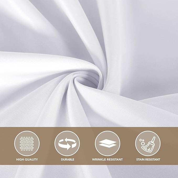 sancua White Square Tablecloths 60x60 Inch, 2 Pack - Fabric Table Cloth for Square or Round Tables, Washable Polyester Table Cover for Dinner, Holiday Party, Decorative Display Tables