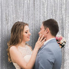 Eternal Beauty Silver Sequin Backdrop, 8x10 Ft Glitter Background Curtains for Shimmer Photography Party Wedding Birthday Back Drop Decor