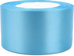 Light Blue Solid Satin Ribbon 2 Inch 25 Yards Solid Polyester Fabric Ribbon for Gift Wrapping Wedding Christmas Baby Shower Birthday Party Decoration Handmade Immortal Flower Craft